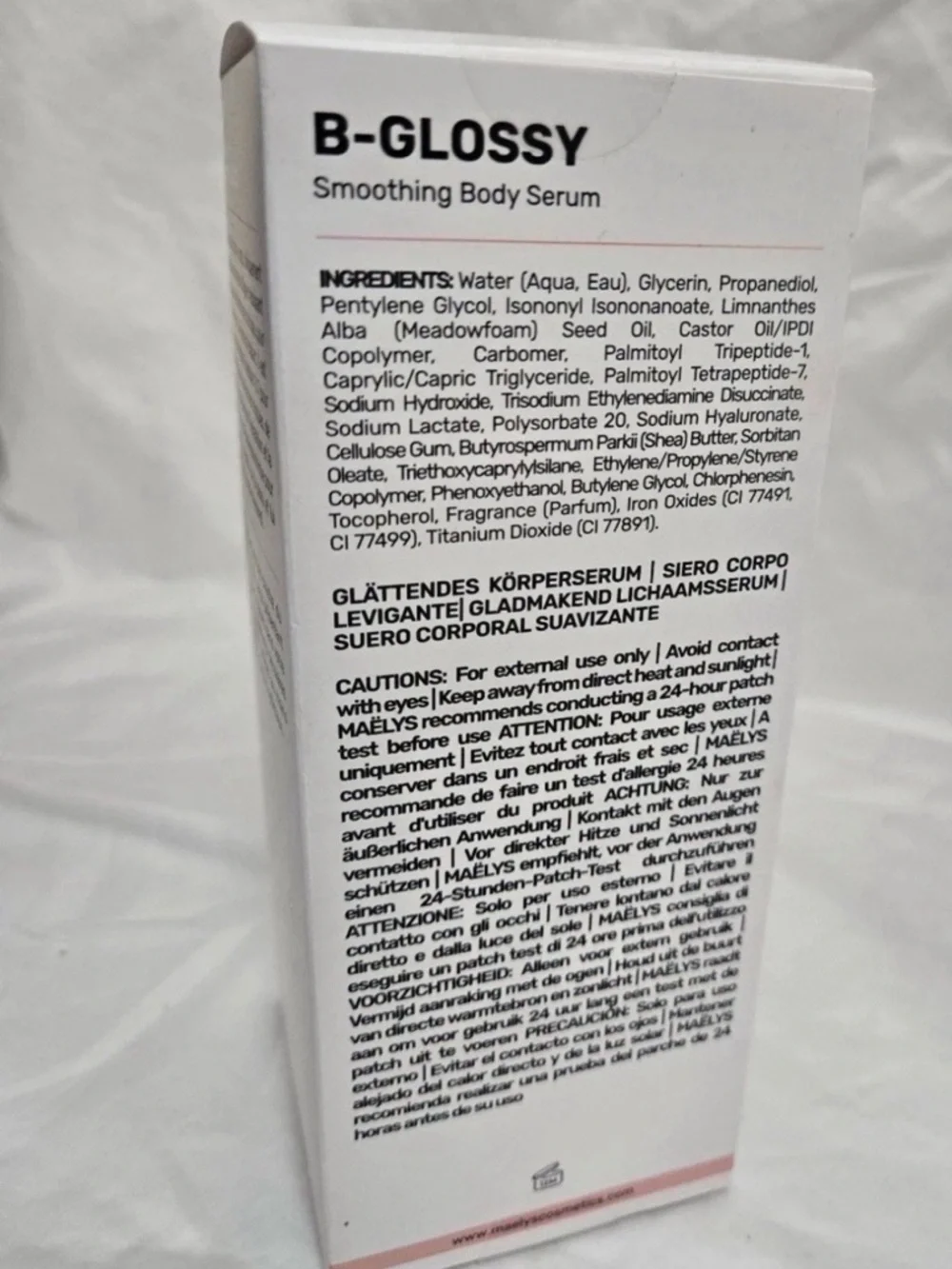 Large Maelys B-GLOSSY Smoothing Body Serum 100 ml / 3.4 OZ NIB Sealed Authentic